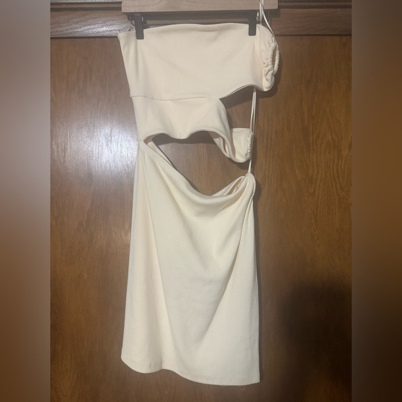 NWT Anthropologie BORDEAUX STRAPLESS CUTOUT DRESS XL Ivory - Picture 3 of 7